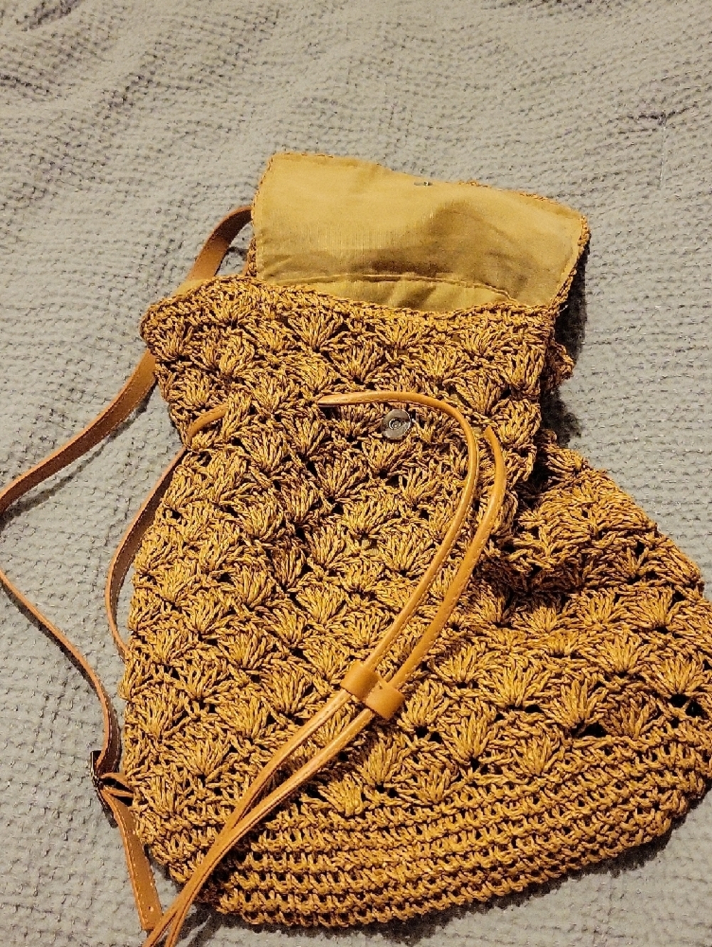 Baginning Woven Drawstring Backpack - Picture 2 of 4